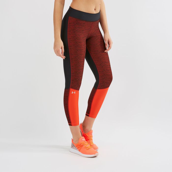 Under Armour Womens HeatGear Armour Jacquard Ankle Crop Black Under Armour Womens HeatGear Armour Jacquard Ankle Crop Black